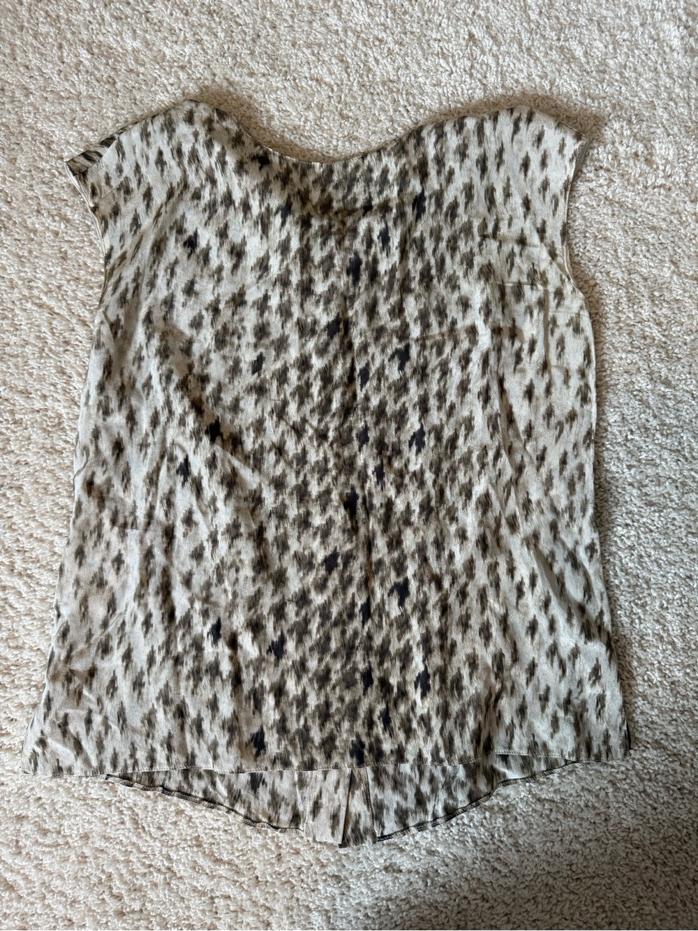 Prada Beige and Black Animal Print Silk Camisole